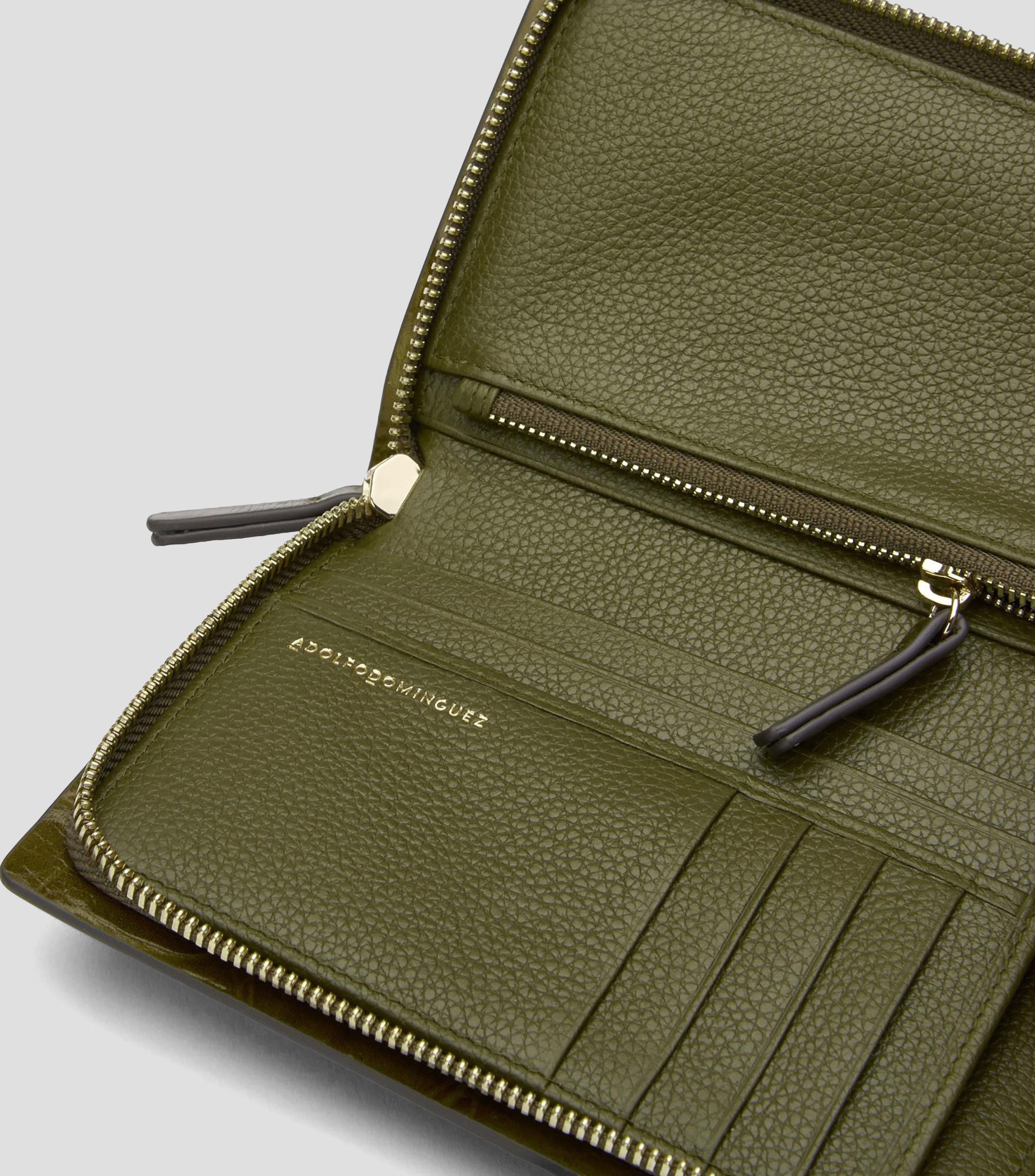 Cartera mediana en piel con grabado efecto coco Mujer